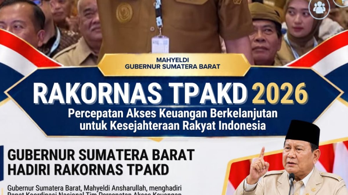 Gubernur Sumbar Mahyeldi menghadiri Rakornas TPAKD bersama Presiden Prabowo Subianto di JIEXPO Kemayoran.